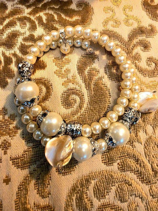 Vintage 80's Faux Pearl Bracelet/Choker - Yatva