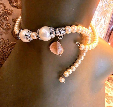 Vintage 80's Faux Pearl Bracelet/Choker - Yatva