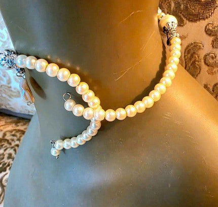 Vintage 80's Faux Pearl Bracelet/Choker - Yatva