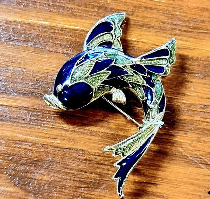 Vintage 80s Fish Brooch - Yatva