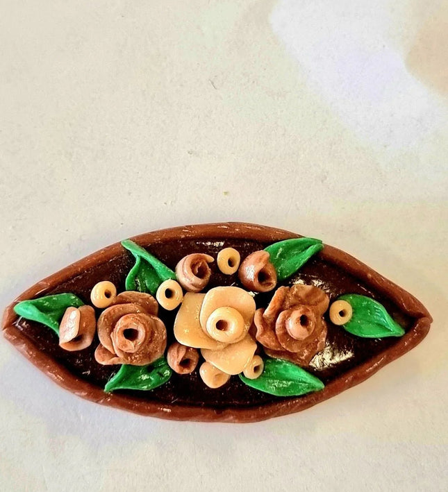 Vintage 80s Floral Brooch - Yatva