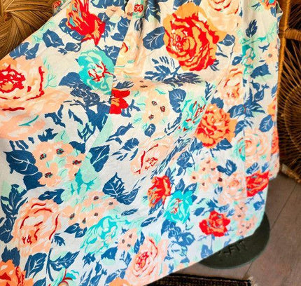 Vintage 80s Floral Midi Skirt - Yatva