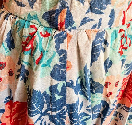 Vintage 80s Floral Midi Skirt - Yatva