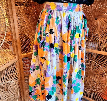 Vintage 80's Floral Skirt - Yatva
