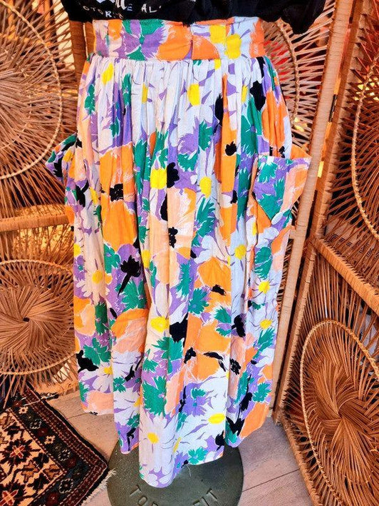 Vintage 80's Floral Skirt - Yatva