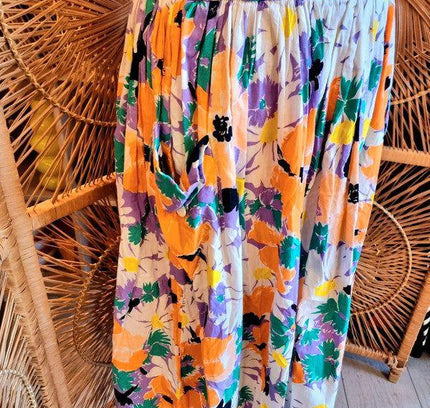 Vintage 80's Floral Skirt - Yatva