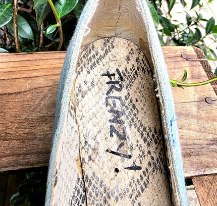 Vintage 80's Frenzy Denim Heel Shoes - Yatva