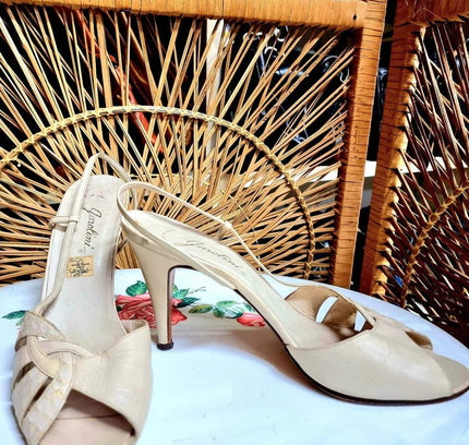 Vintage 80s Garolini Slingback Shoes - Yatva