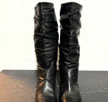 Vintage 80s Gathered pull up boots - Yatva