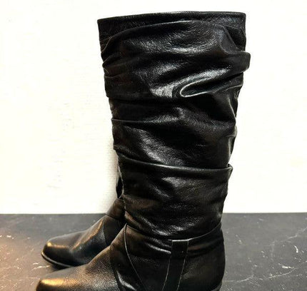 Vintage 80s Gathered pull up boots - Yatva
