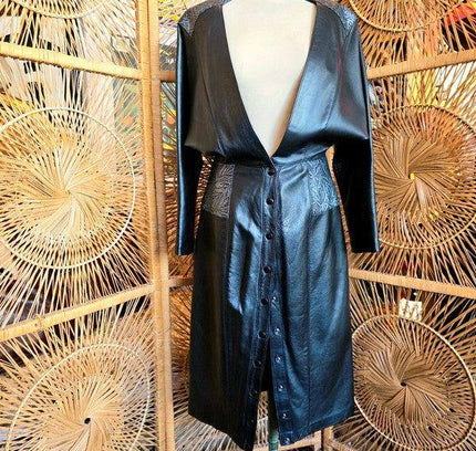 Vintage 80's Genel LTD Leather Dress - Yatva