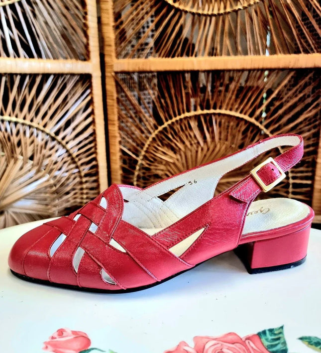 Vintage 80s Gennia Slingback Shoes - Yatva