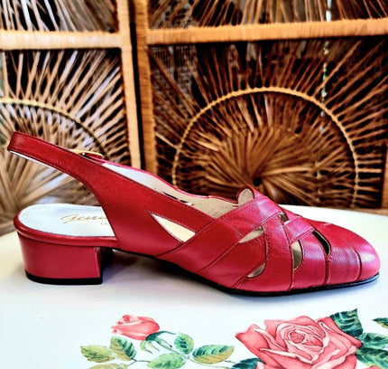Vintage 80s Gennia Slingback Shoes - Yatva