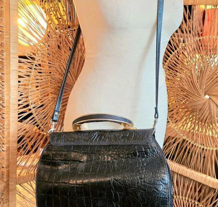 Vintage 80's Genuine Leather Handbag - Yatva