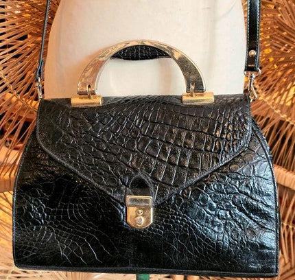 Vintage 80's Genuine Leather Handbag - Yatva