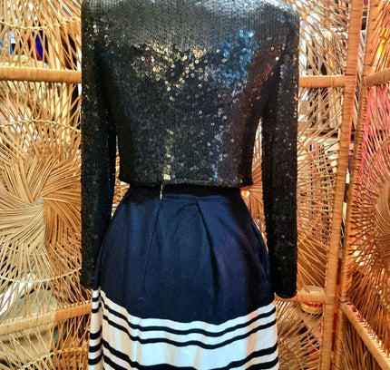Vintage 80's Glam Sequins Crop Jacket - Yatva