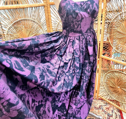 Vintage 80's Gliter Full Skirt Dress - Yatva