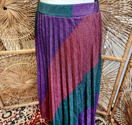 Vintage 80's Glitter Pleated Skirt - Yatva