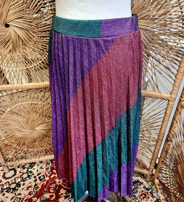 Vintage 80's Glitter Pleated Skirt - Yatva