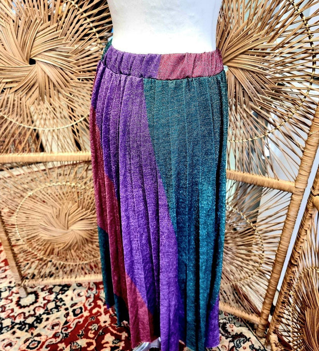 Vintage 80's Glitter Pleated Skirt - Yatva