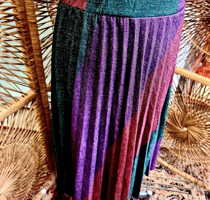 Vintage 80's Glitter Pleated Skirt - Yatva