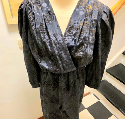 Vintage 80's Golden Gate Glitter Dress Jurk - Yatva