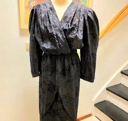 Vintage 80's Golden Gate Glitter Dress Jurk - Yatva