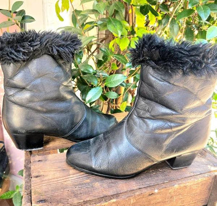 Vintage 80's Heeled Boots - Yatva