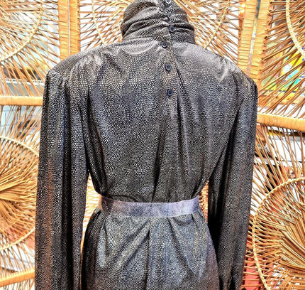 Vintage 80's High Neck Disco Blouse - Yatva