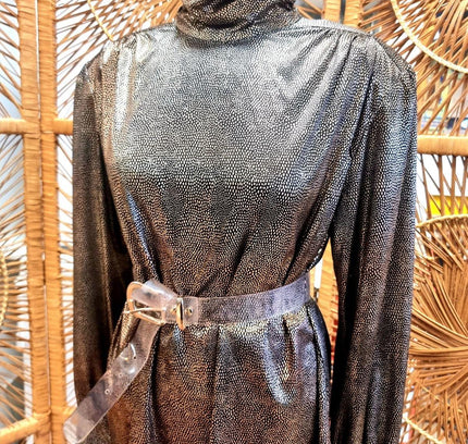 Vintage 80's High Neck Disco Blouse - Yatva