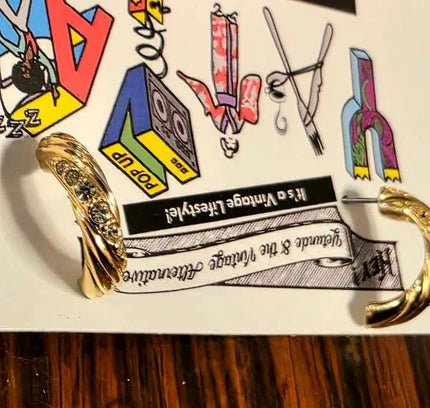 Vintage 80s Hoop Pierced Earrings - Yatva