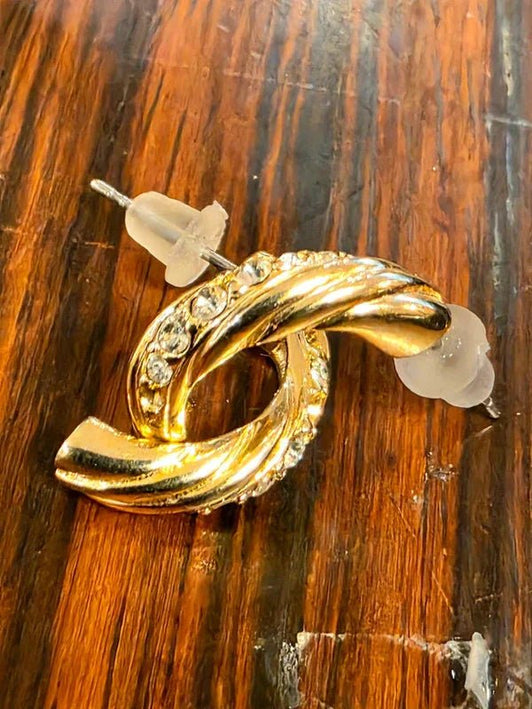 Vintage 80s Hoop Pierced Earrings - Yatva