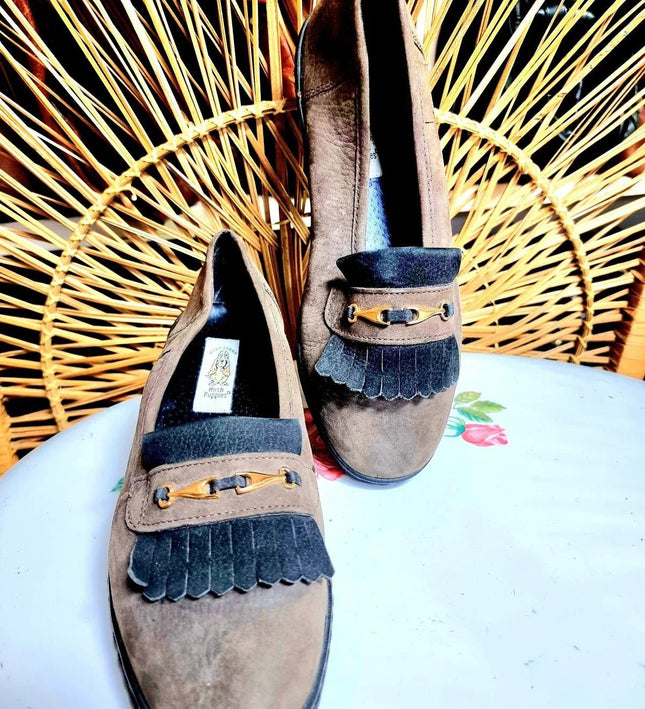 Vintage 80s Hush Puppies Moccasin Shoes - Yatva