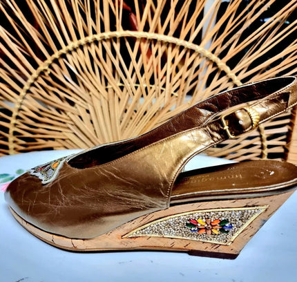 Vintage 80's Immagine Moda Wedge Shoes - Yatva