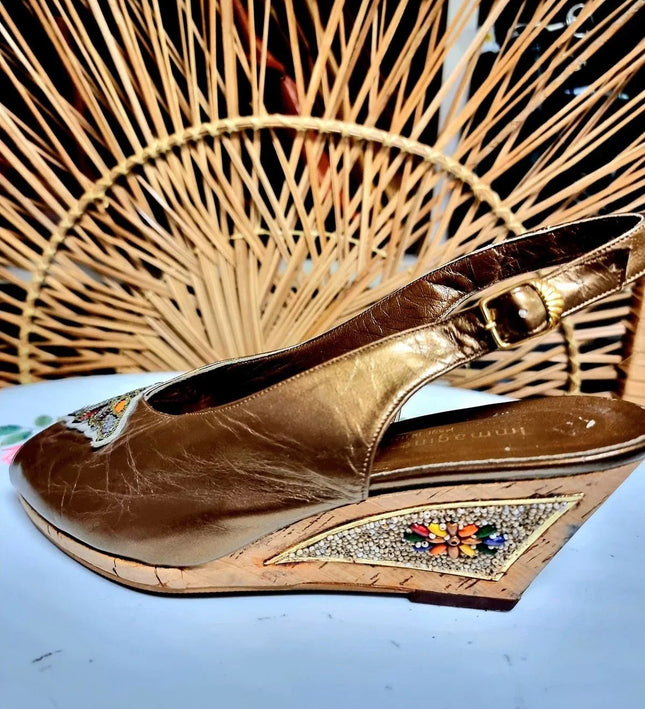 Vintage 80's Immagine Moda Wedge Shoes - Yatva