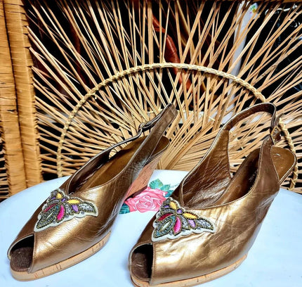 Vintage 80's Immagine Moda Wedge Shoes - Yatva