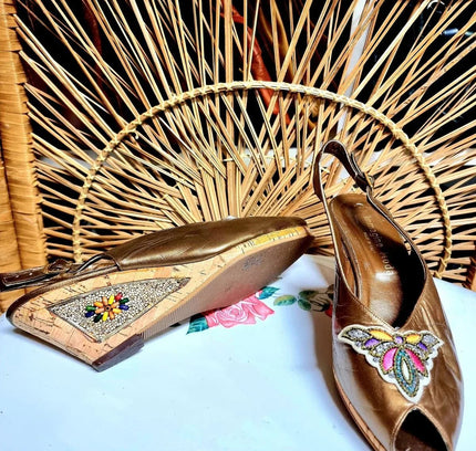 Vintage 80's Immagine Moda Wedge Shoes - Yatva