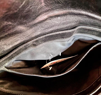 Vintage 80's La Moda Leather Satchel Shoulder Bag - Yatva