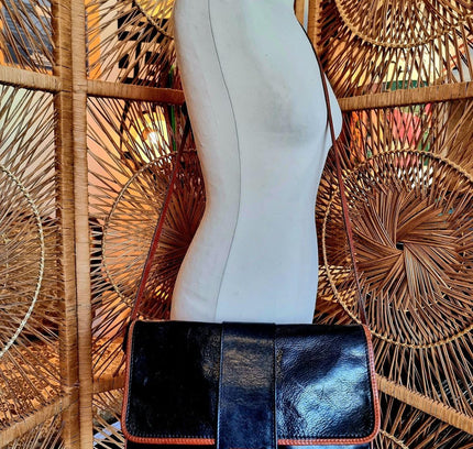 Vintage 80's La Moda Leather Satchel Shoulder Bag - Yatva