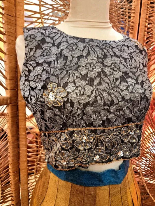 Vintage 80's Lace Crop Top - Yatva