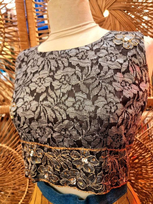 Vintage 80's Lace Crop Top - Yatva