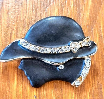 Vintage 80s Ladies Head Brooch - Yatva