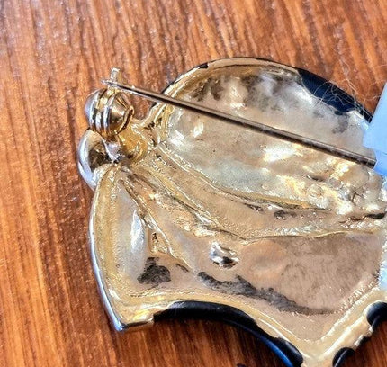 Vintage 80s Ladies Head Brooch - Yatva