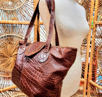 Vintage 80's Large Tote Shoulder Bag - Yatva