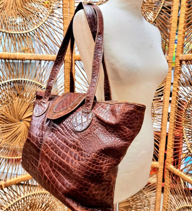 Vintage 80's Large Tote Shoulder Bag - Yatva