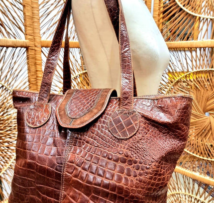 Vintage 80's Large Tote Shoulder Bag - Yatva