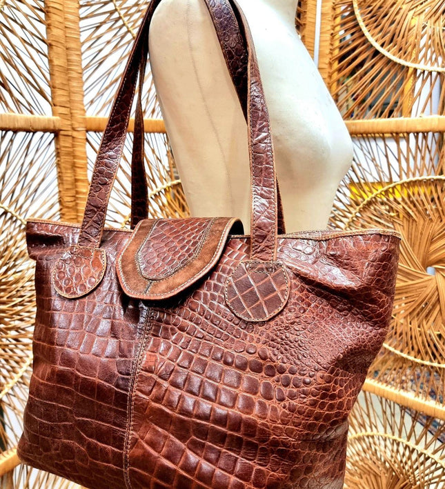 Vintage 80's Large Tote Shoulder Bag - Yatva