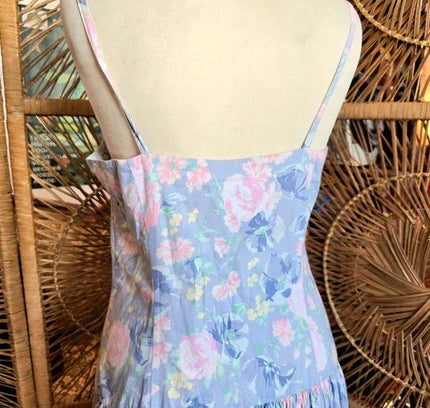 Vintage 80s Laura Ashley Drop Waist Maxi Dress - Yatva