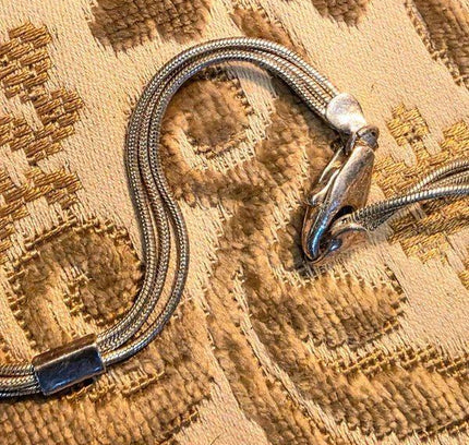 Vintage 80's Layered Silver Necklace - Yatva