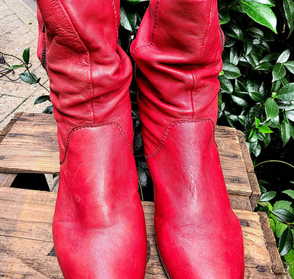 Vintage 80's Leather Ankle Boots - Yatva